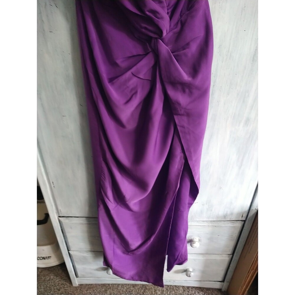 Fashion Nova Strapless Purple Maxi Side Slit Dress Nwt Purple Y2K City - Picture 7 of 14